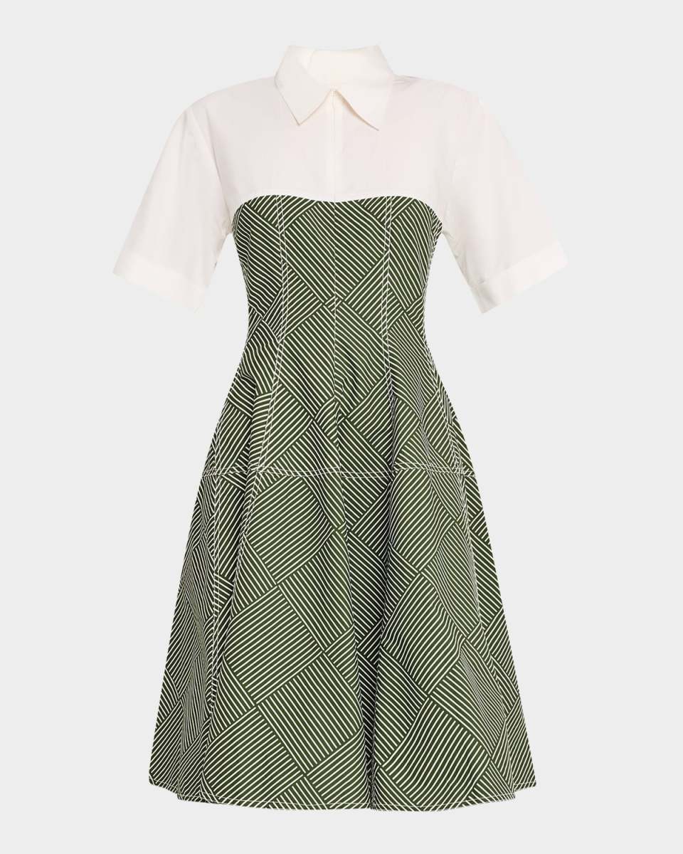 Osaka Striped A-Line Shirtdress